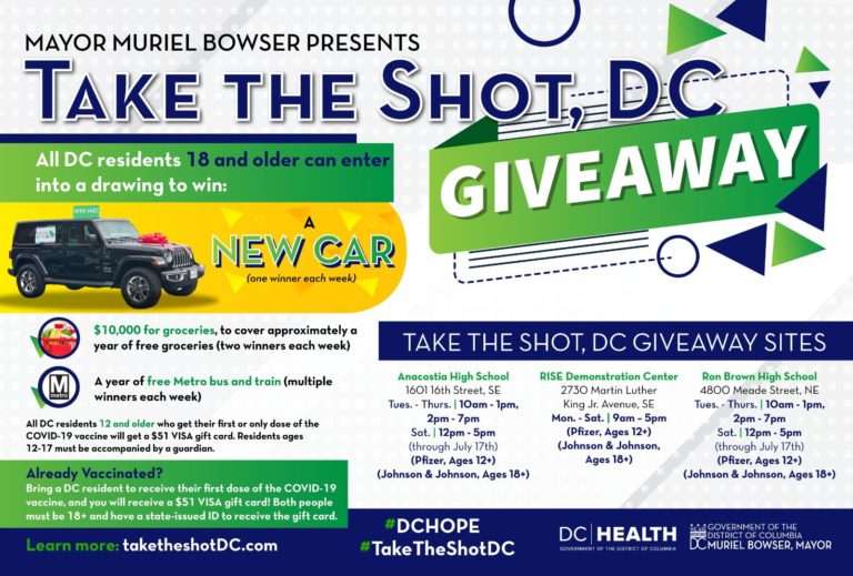 Alcaldesa de Washington DC anuncia ganadores de sorteo “Toma la vacuna”