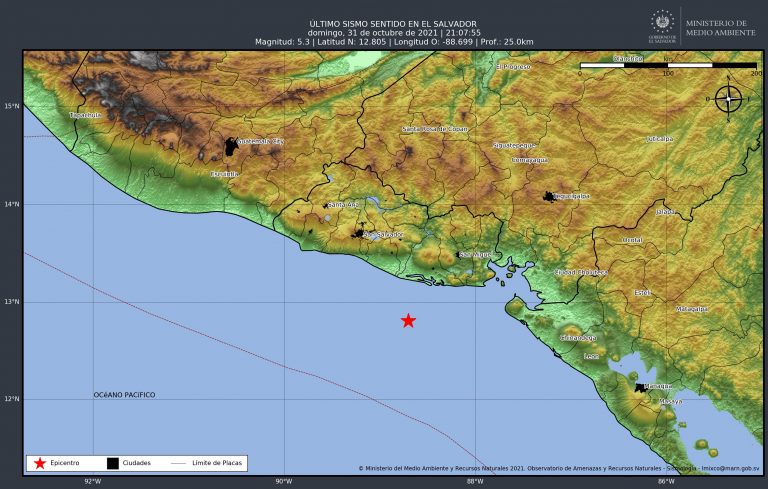 Fuerte sismo alarma a salvadoreños