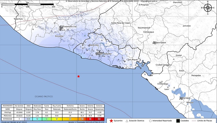 Sismo 4.5 sacude costa del departamento de Sonsonate