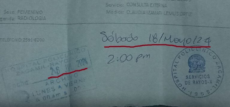 Paciente del ISSS debe esperar 69 días para recibir placas de rayos X de rodillas