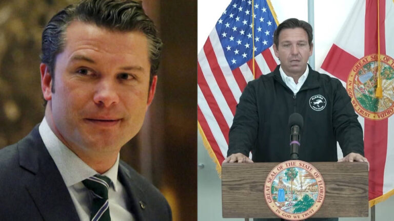 The Wall Street Journal informa que Trump está considerando reemplazar a Pete Hegseth, su candidato a secretario de Defensa, por el gobernador de Florida, Ron DeSantis