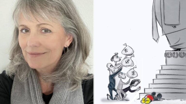 Una destacada caricaturista abandona el Washington Post luego de que sus editores eliminaran una caricatura en la que Bezos aparece arrodillado delante de Trump