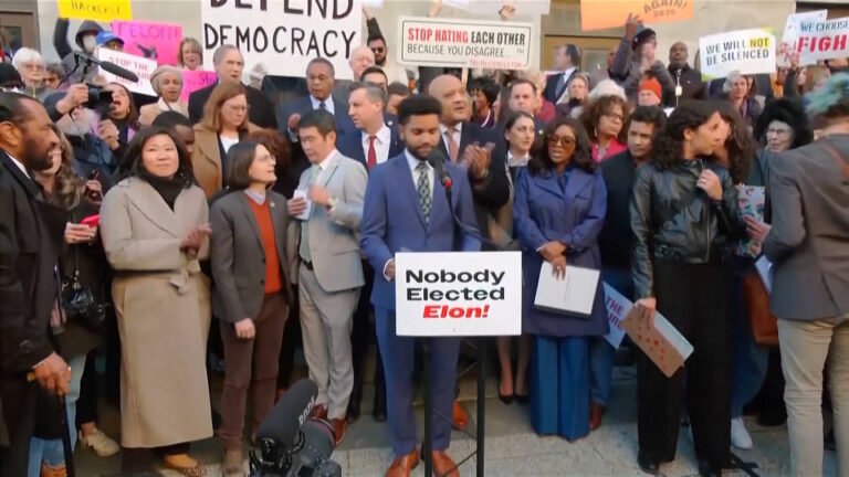 Los legisladores demócratas protestan contra la “agresiva incursión” de Elon Musk en el Gobierno de EE.UU.