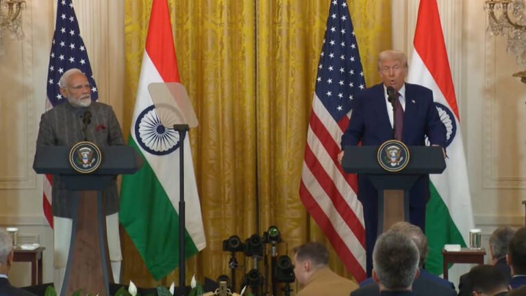 Trump dice que EE.UU. planea vender aviones de combate F-35 a India tras reunirse con el primer ministro indio, Narendra Modi