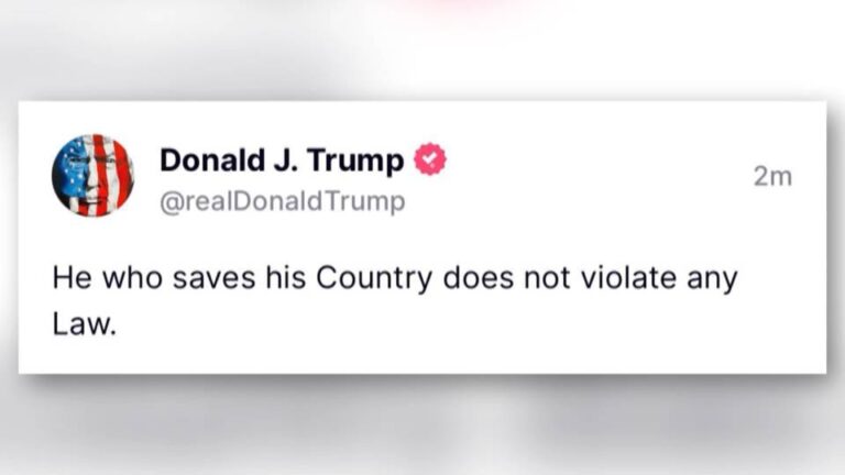 Trump: “Quien salva a su país no viola ninguna ley”