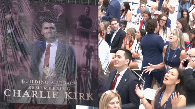 Trump participa junto a miles de personas en un evento en homenaje a Charlie Kirk en Arizona y declara: “Odio a mis oponentes”