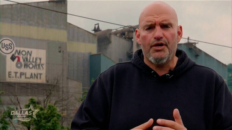 El senador demócrata John Fetterman dice en la convención del Partido Republicano para las elecciones de mitad de mandato que trabajará con Trump